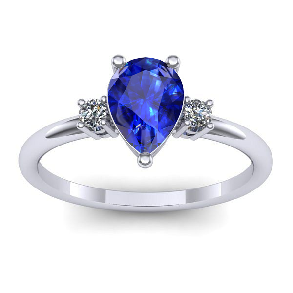 Inel logodna cu safir lacrima