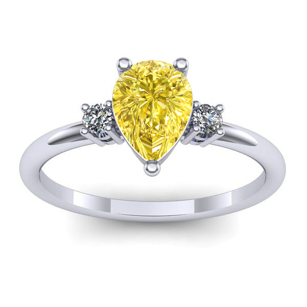 Inel logodna cu safir galben lacrima