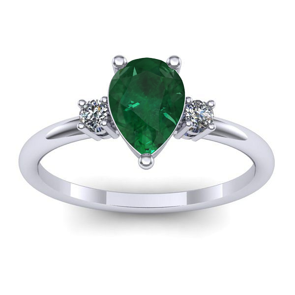 Inel logodna cu smarald lacrima