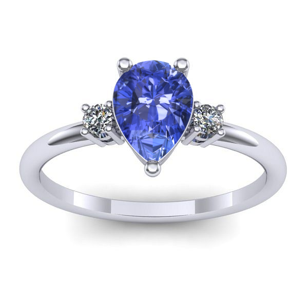 Inel de logodna cu tanzanit lacrima