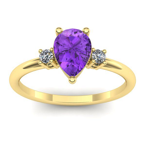 Inel de logodna cu ametist lacrima