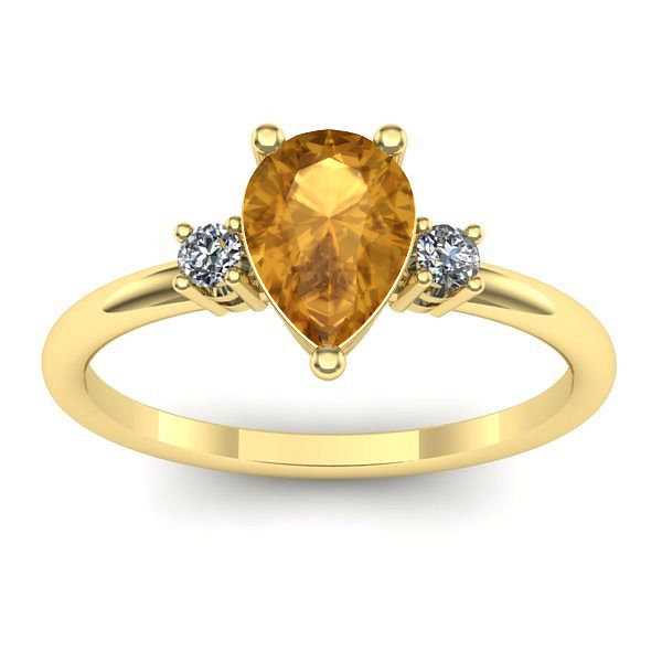 Inel cu citrin lacrima