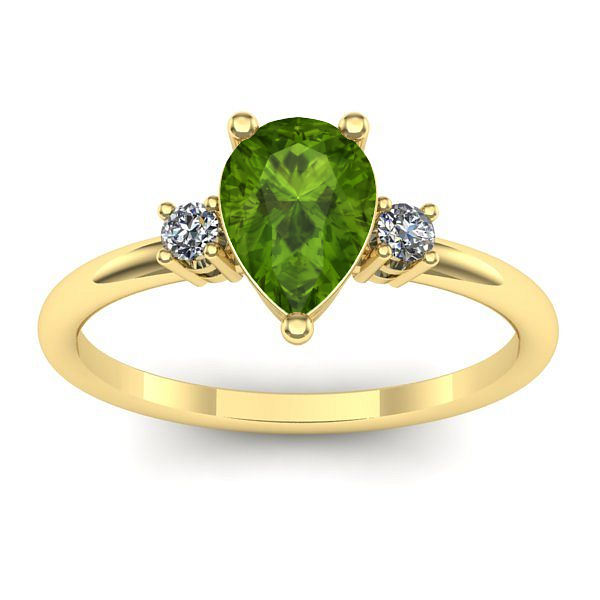 Inel de logodna cu peridot lacrima