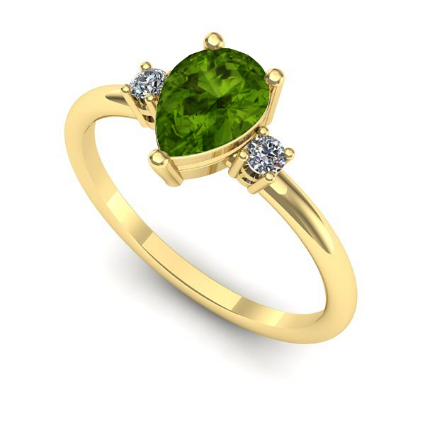 Inel de logodna din aur galben cu peridot