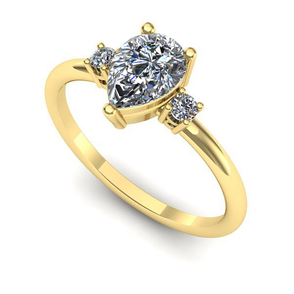 Inel de logodna din aur galben cu diamant de laborator