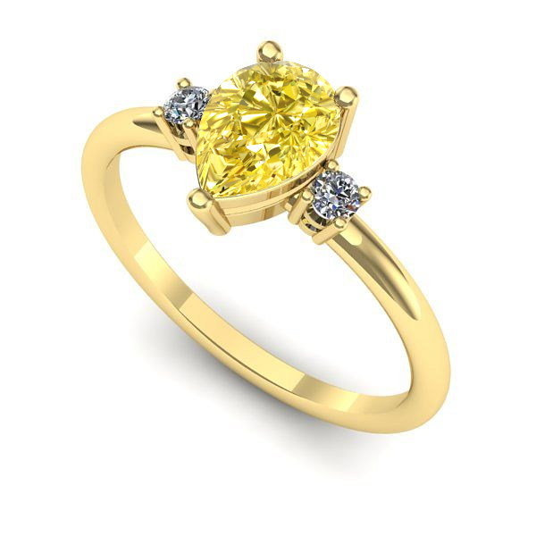 Inel logodna din aur galben cu safir galben