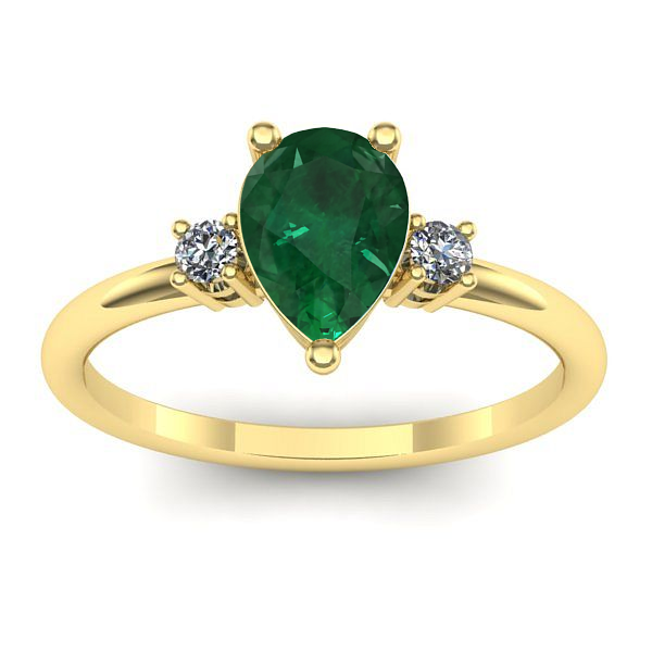 Inel logodna cu smarald lacrima