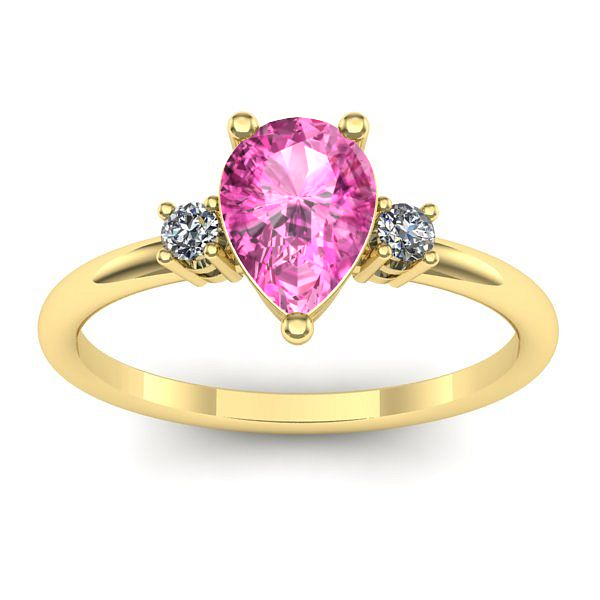 Inel de logodna cu safir roz lacrima