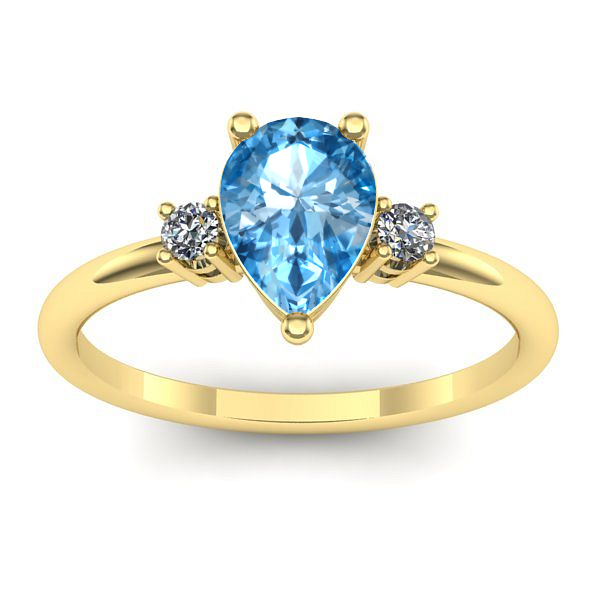 Inel de logodna cu topaz blue lacrima