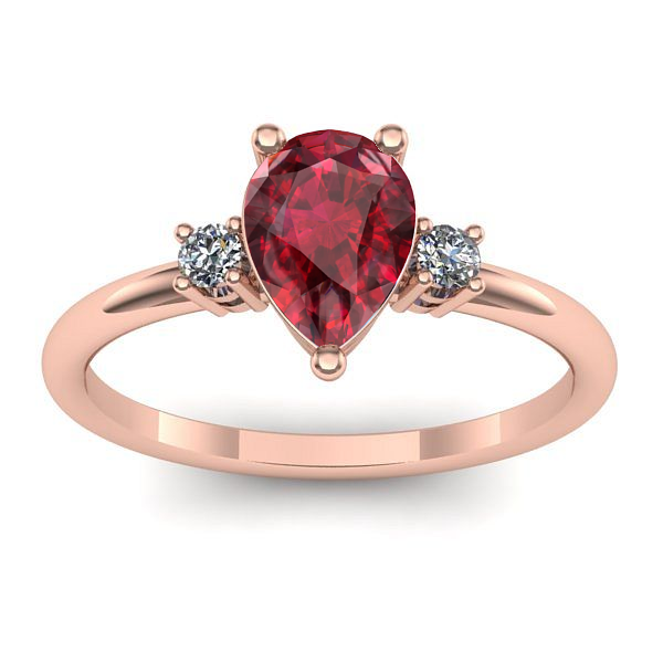 Inel de logodna cu rubin lacrima