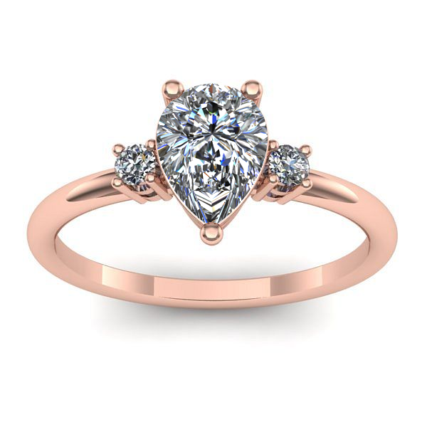 Inel logodna cu diamant de laborator lacrima