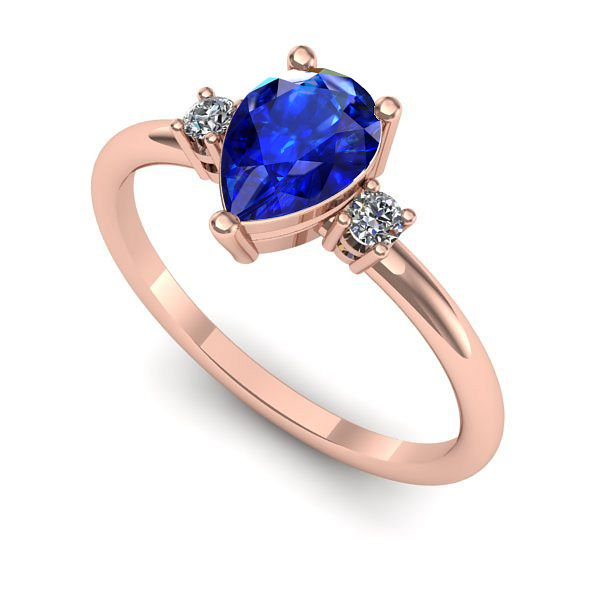 Inel din aur roz cu safir