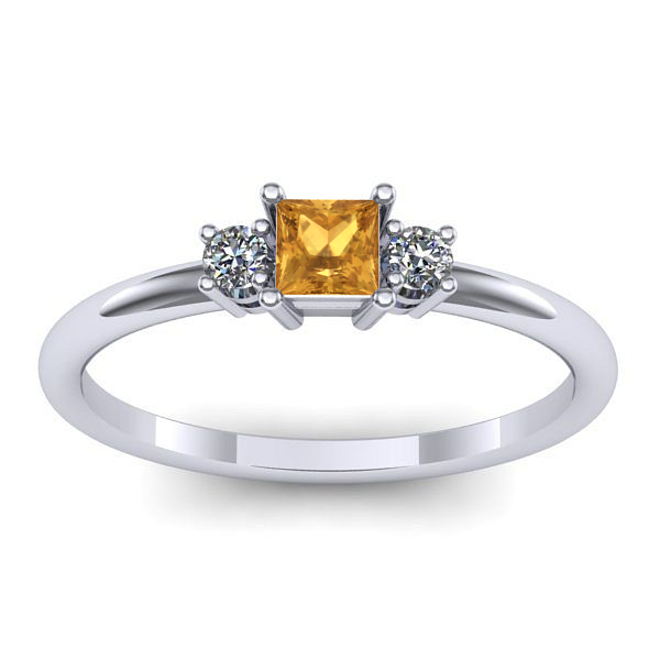 Inel de logodna cu citrin patrat