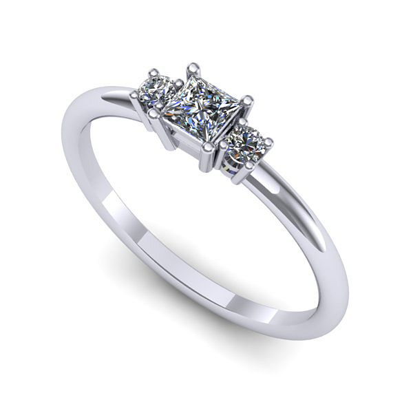 Inel de logodna din aur alb cu diamant