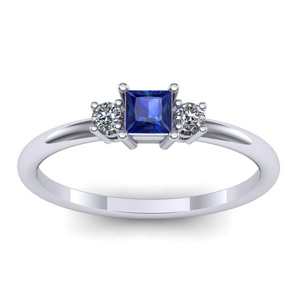 Inel de logodna cu safir patrat