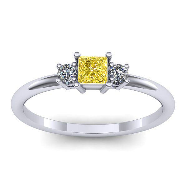 Inel de logodna cu safir galben patrat