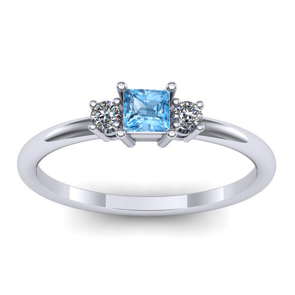 Inel cu topaz blue patrat