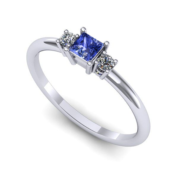 Inel de logodna din aur alb cu tanzanit