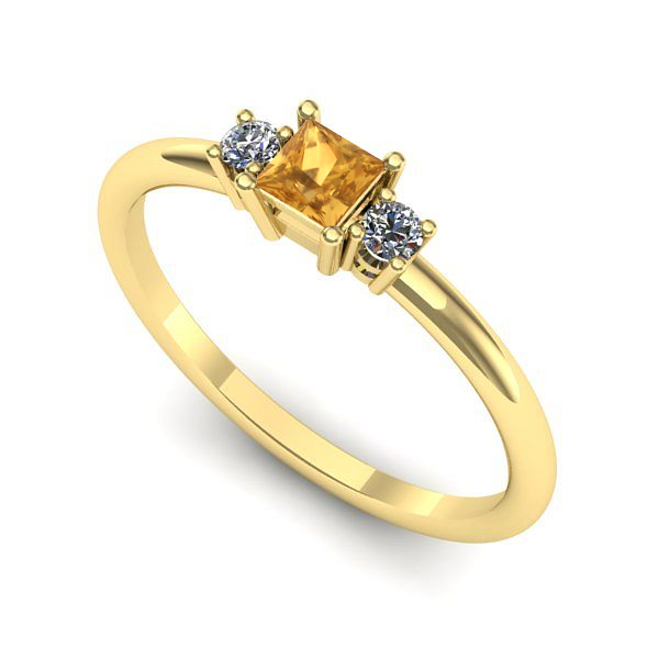 Inel din aur galben cu citrin