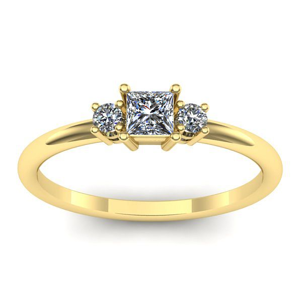 Inel cu diamant patrat