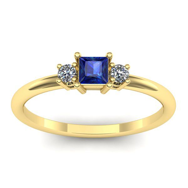 Inel logodna cu safir patrat