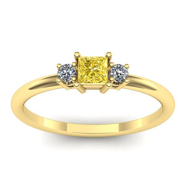 Inel de logodna cu safir galben patrat