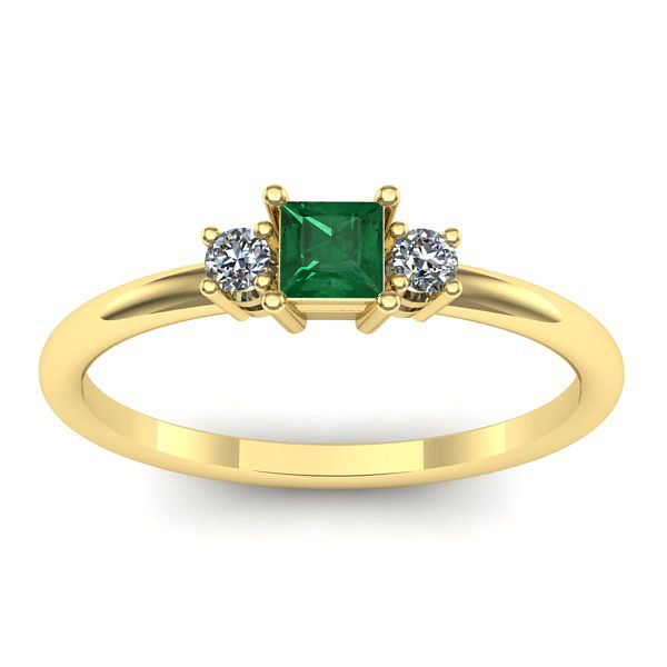 Inel logodna cu smarald patrat