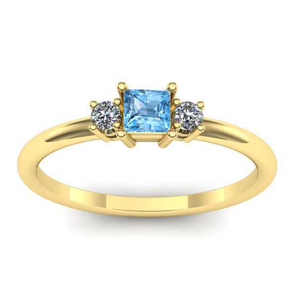 Inel de logodna cu topaz blue patrat