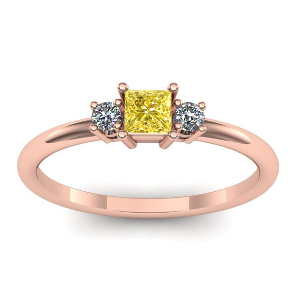 Inel de logodna cu safir galben patrat