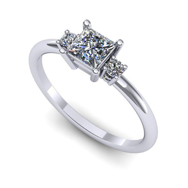 Inel de logodna din aur alb cu diamant