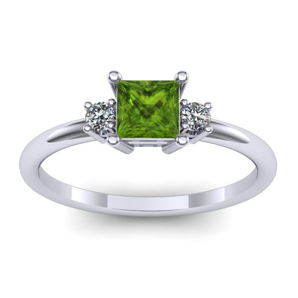 Inel logodna cu peridot patrat