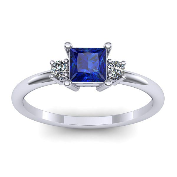 Inel logodna cu safir patrat