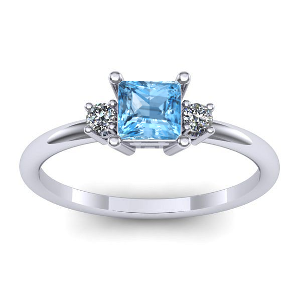 Inel de logodna cu topaz blue patrat