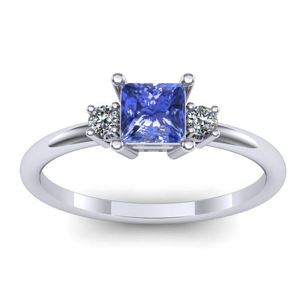 Inel cu tanzanit patrat