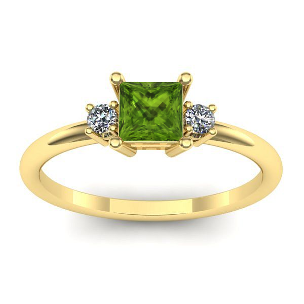 Inel cu peridot patrat