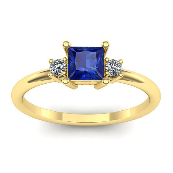 Inel logodna cu safir patrat