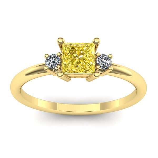 Inel cu safir galben patrat