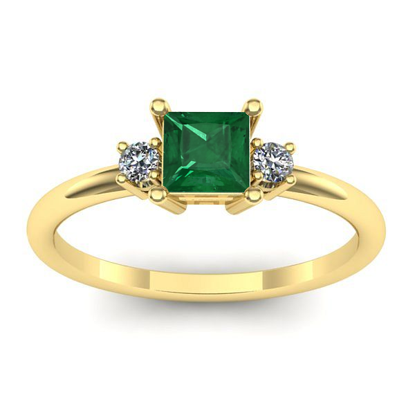 Inel logodna cu smarald patrat