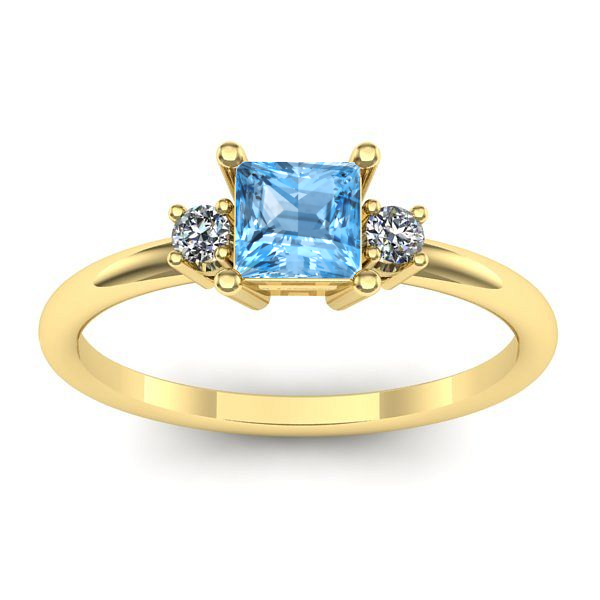 Inel logodna cu topaz blue patrat