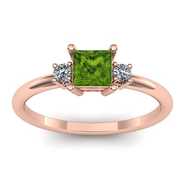 Inel cu peridot patrat