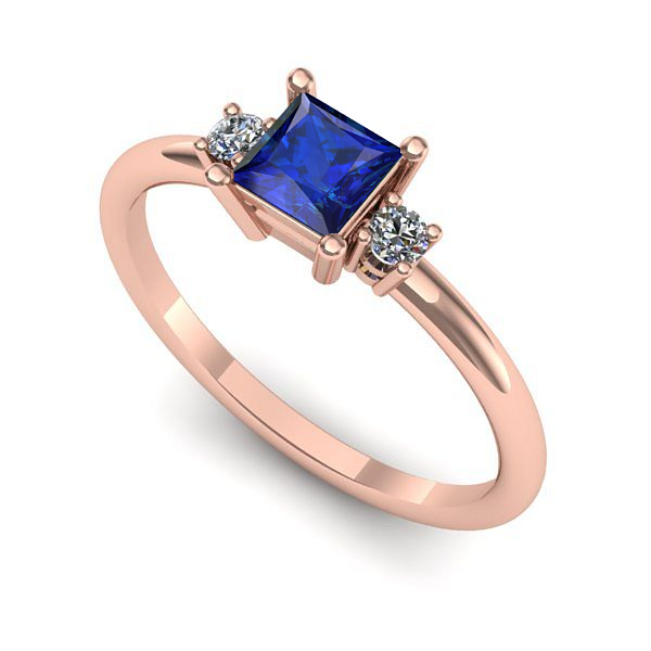 Inel din aur roz cu safir