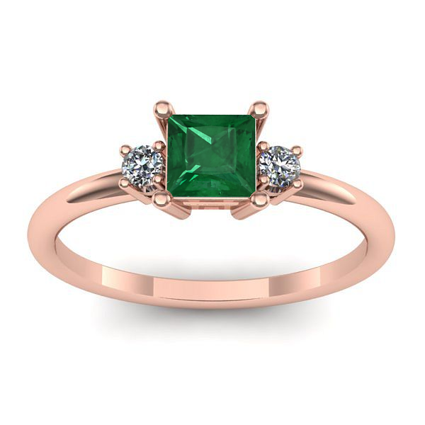 Inel logodna cu smarald patrat