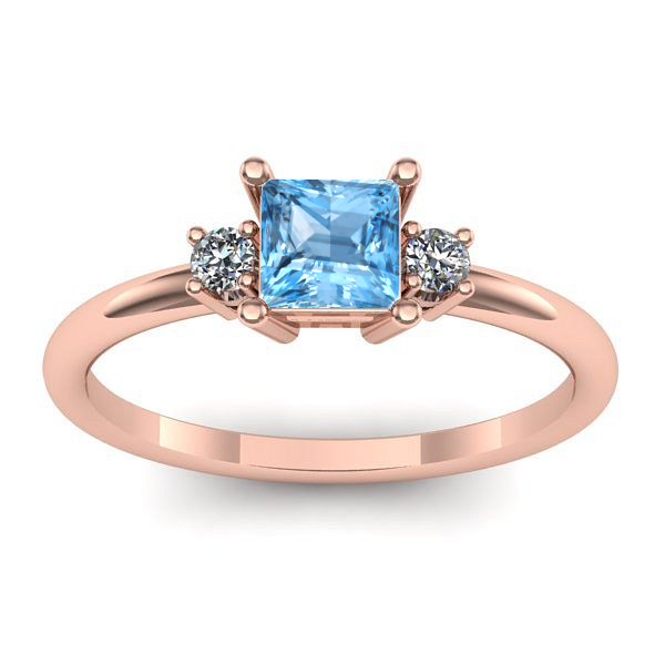 Inel logodna cu topaz blue patrat