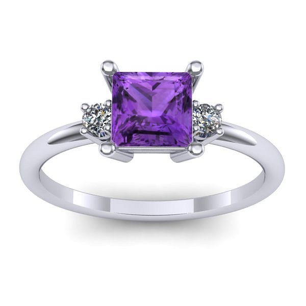 Inel cu ametist patrat