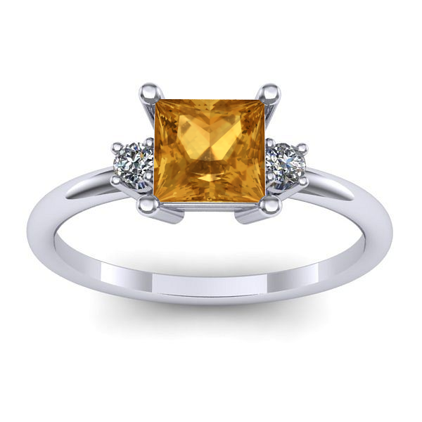 Inel de logodna cu citrin patrat