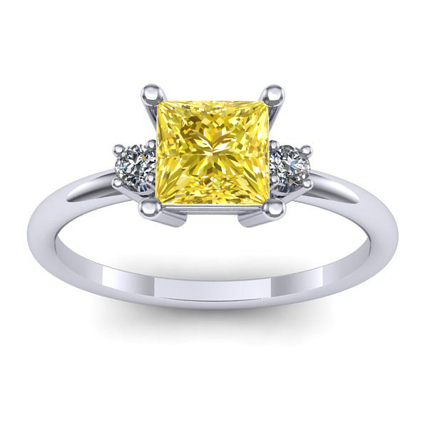 Inel logodna cu safir galben patrat