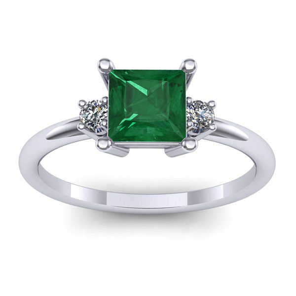 Inel cu smarald patrat