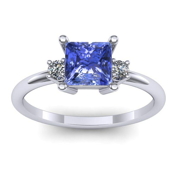 Inel cu tanzanit patrat