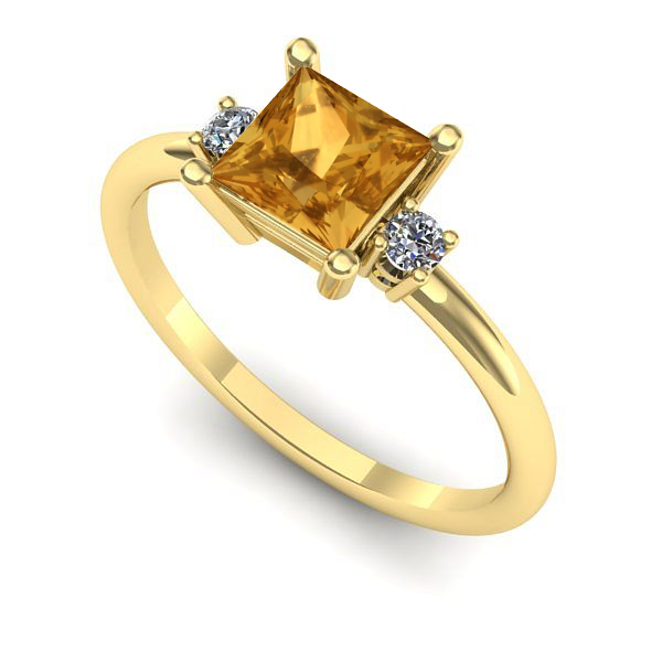 Inel de logodna din aur galben cu citrin