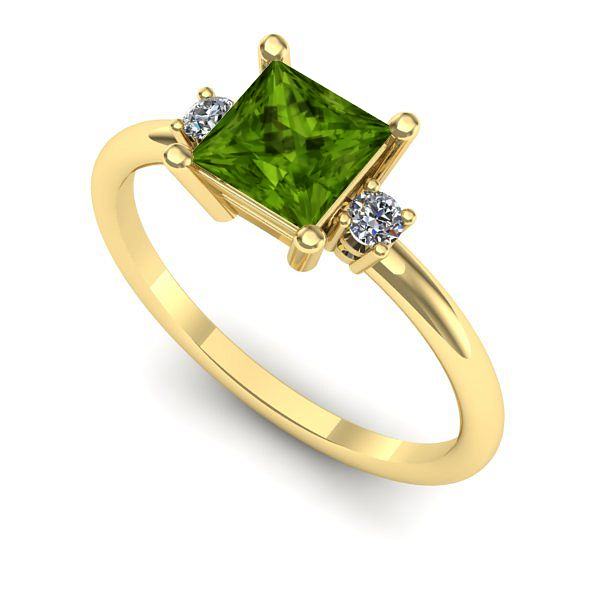 Inel de logodna din aur galben cu peridot